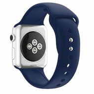 Siliconen sportbandje - Donkerblauw - Dubbele druksluiting - Geschikt voor Apple Watch 44mm / 45mm&nbsp;/ 46mm / 49mm