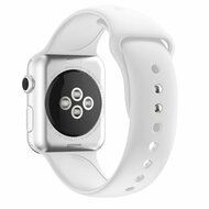 Siliconen sportbandje - Wit - Dubbele druksluiting - Geschikt voor Apple Watch 44mm / 45mm&nbsp;/ 46mm / 49mm