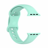 Siliconen sportbandje - Mint Groen - Maat: M/L - Geschikt voor Apple Watch 44mm / 45mm&nbsp;/ 46mm / 49mm