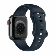 Siliconen sportbandje - Donkerblauw - Maat: M/L - Geschikt voor Apple Watch 44mm / 45mm&nbsp;/ 46mm / 49mm