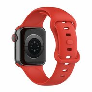 Siliconen sportbandje - Rood - Maat: M/L - Geschikt voor Apple Watch 44mm / 45mm&nbsp;/ 46mm / 49mm