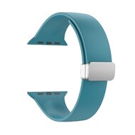 Siliconen bandje - Folding Buckle - Cyaan - Geschikt voor Apple Watch 38mm / 40mm / 41mm / 42mm