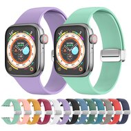 Siliconen bandje - Folding Buckle - Cyaan - Geschikt voor Apple Watch 38mm / 40mm / 41mm / 42mm