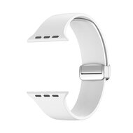 Siliconen bandje - Folding Buckle - Wit - Geschikt voor Apple Watch 38mm / 40mm / 41mm / 42mm