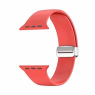 Siliconen bandje - Folding Buckle - Rood - Geschikt voor Apple Watch 44mm / 45mm&nbsp;/ 46mm / 49mm