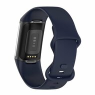 FitBit Charge 5 &amp; 6 Sportbandje met dubbele lus - Donkerblauw - Maat: S