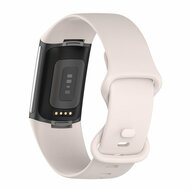 FitBit Charge 5 &amp; 6 Sportbandje met dubbele lus - Maanwit - Maat: S
