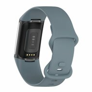 FitBit Charge 5 &amp; 6 Sportbandje met dubbele lus - Staalblauw - Maat: L
