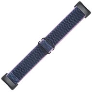 FitBit Charge 5 &amp; 6 Elastische solo loop nylon bandje - Donkerblauw met paars