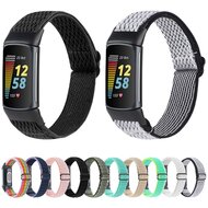 FitBit Charge 5 &amp; 6 Elastische solo loop nylon bandje - Wit