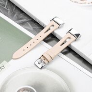 Fitbit Charge 5 &amp; 6 bandje - PU leather - Beige