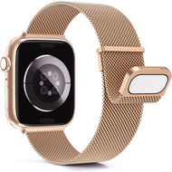 Milanese band - Champagne / ros&eacute; goud - Extra sterke magneet - Geschikt voor Apple Watch 44mm / 45mm&nbsp;/ 46mm / 49mm