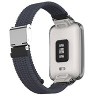 Braided nylon bandje met case - Donkergrijs - Xiaomi Smart band 7 Pro
