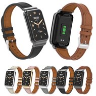 Classic leren bandje met case - Bruin - Xiaomi Smart band 7 Pro