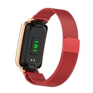 Milanese loop bandje met case - Rood - Xiaomi Smart Band 7 Pro