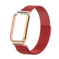 Milanese loop bandje met case - Rood - Xiaomi Smart Band 7 Pro