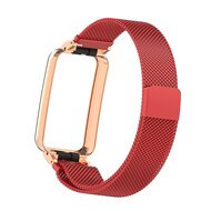 Milanese loop bandje met case - Rood - Xiaomi Smart Band 7 Pro