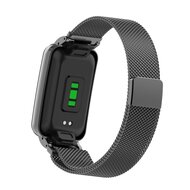 Milanese loop bandje met case - Zwart - Xiaomi Smart Band 7 Pro