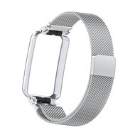 Milanese loop bandje met case - Zilver - Xiaomi Smart Band 7 Pro