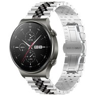 Stalen band - Zilver / zwart - Huawei Watch GT 2 Pro / GT 3 Pro - 46mm