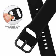 Soft siliconen bandje met gespsluiting - Zwart - Geschikt voor Apple Watch 38mm / 40mm / 41mm / 42mm