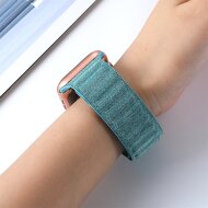 Denim nylon bandje - Lichtblauw - Geschikt voor Apple Watch 44mm / 45mm&nbsp;/ 46mm / 49mm