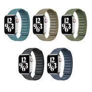 Denim nylon bandje - Groen - Geschikt voor Apple Watch 44mm / 45mm&nbsp;/ 46mm / 49mm