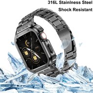 Ultra Protective Stainless Steel band - Zwart - Geschikt voor Apple watch 45mm