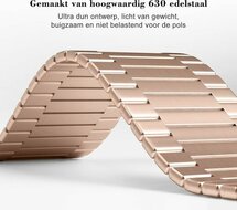 Magnetische stalen band - Zeer sterke magneet - Ros&eacute; goud - Geschikt voor Apple Watch 38mm / 40mm / 41mm / 42mm