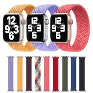 Braided Solo Loop nylon bandje - Maat: S - Lichtgroen - Geschikt voor Apple Watch 38mm / 40mm / 41mm / 42mm