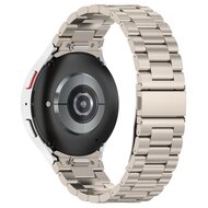 Stalen band met aansluitknop  - Titanium kleur - Samsung Galaxy Watch 6 - 40mm &amp; 44mm