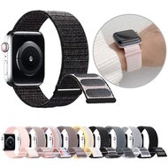 Nylon sport loop band - Wit - Extra sterke klittenbandsluiting - Geschikt voor Apple Watch 38mm / 40mm / 41mm / 42mm