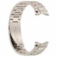 Stalen band met aansluitknop  - Titanium kleur - Samsung Galaxy Watch 6 Classic - 47mm &amp; 43mm