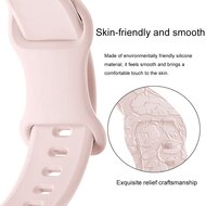 Siliconen bandje Rozen Print - Starlight / sterrenlicht - Geschikt voor Apple Watch 38mm / 40mm / 41mm / 42mm