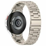 Stalen band met aansluitknop  - Titanium kleur - Samsung Galaxy watch 7 / Galaxy Watch FE - 40mm &amp; 44mm