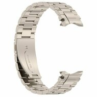 Stalen band met aansluitknop  - Titanium kleur - Samsung Galaxy watch 7 / Galaxy Watch FE - 40mm &amp; 44mm