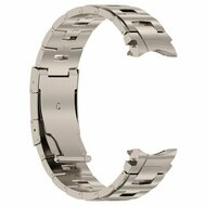 Titanium band met aansluitknop - Titanium kleur - Samsung Galaxy watch 7 / Galaxy Watch FE - 40mm &amp; 44mm
