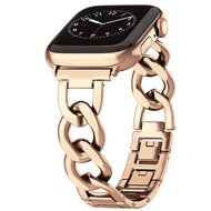 Metalen quick-release ketting band - Ros&eacute; / champagne goud - Geschikt voor Apple watch 38mm / 40mm / 41mm / 42mm