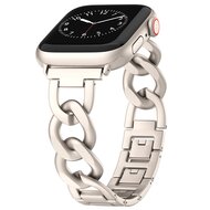 Metalen quick-release ketting band - Sterrenlicht / starlight - Geschikt voor Apple watch 44mm / 45mm&nbsp;/ 46mm / 49mm