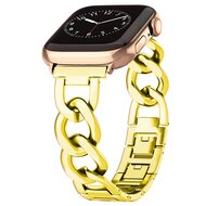 Metalen quick-release ketting band - Goud - Geschikt voor Apple watch 44mm / 45mm&nbsp;/ 46mm / 49mm