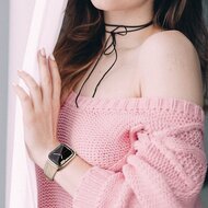 Leren bandje met diamant patroon - Beige - Geschikt voor Apple Watch 44mm / 45mm&nbsp;/ 46mm / 49mm