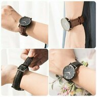 Crocodile leren bandje - Blauw - Huawei Watch GT 5 (Pro) / GT 4 / GT 3 / GT 2 - 46mm