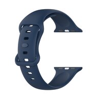 Siliconen sportbandje - Navy Blauw - Maat: S/M - Geschikt voor Apple Watch 38mm / 40mm / 41mm / 42mm