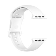 Siliconen sportbandje - Wit - Maat: M/L - Geschikt voor Apple Watch 38mm / 40mm / 41mm / 42mm