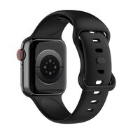 Siliconen sportbandje - Zwart - Maat: M/L - Geschikt voor Apple Watch 38mm / 40mm / 41mm / 42mm