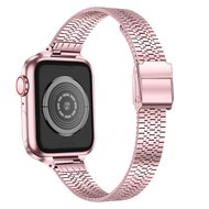 Stainless steel slim fit bandje - Ros&eacute; pink - Geschikt voor Apple Watch 38mm / 40mm / 41mm / 42mm