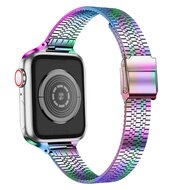 Stainless steel slim fit bandje - Multicolor - Geschikt voor Apple Watch 44mm / 45mm&nbsp;/ 46mm / 49mm