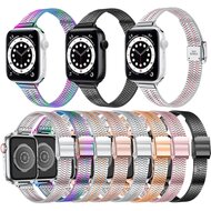 Stainless steel slim fit bandje - Champagne goud - Geschikt voor Apple Watch 44mm / 45mm&nbsp;/ 46mm / 49mm