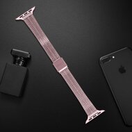 Stainless steel slim fit bandje - Ros&eacute; pink - Geschikt voor Apple Watch 44mm / 45mm&nbsp;/ 46mm / 49mm