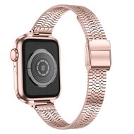 Stainless steel slim fit bandje - Ros&eacute; goud - Geschikt voor Apple Watch 44mm / 45mm&nbsp;/ 46mm / 49mm